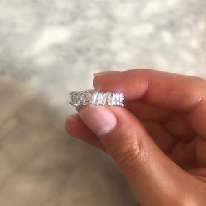 Gold Plated Baguette “T” Shape Stone Ring